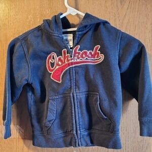 OshKosh B'Gosh Toddler‎ Boys Hoodie Jacket Size 4T Kids Navy Blue Full Zip New